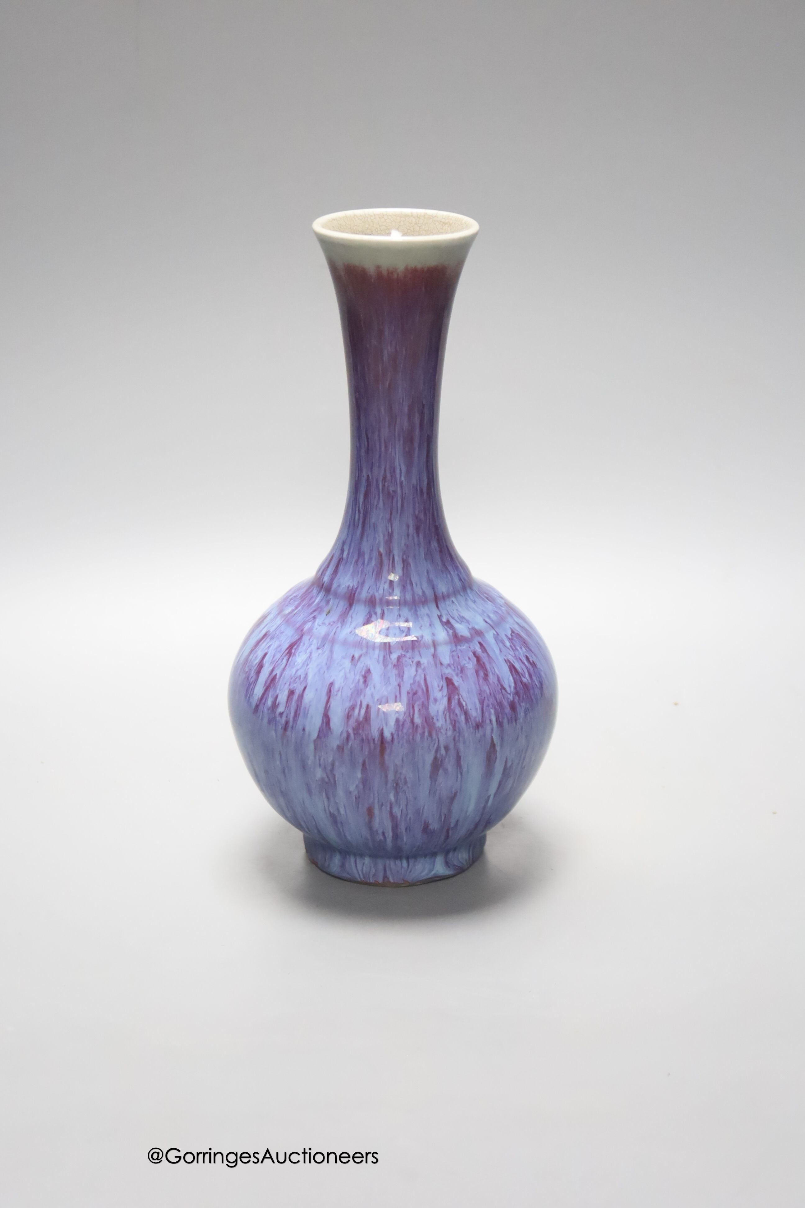 A Chinese flambe bottle vase, height 21cm